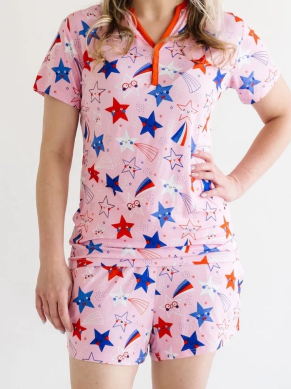 Little Sleepies Stars and Stripes mismatch size shorts set